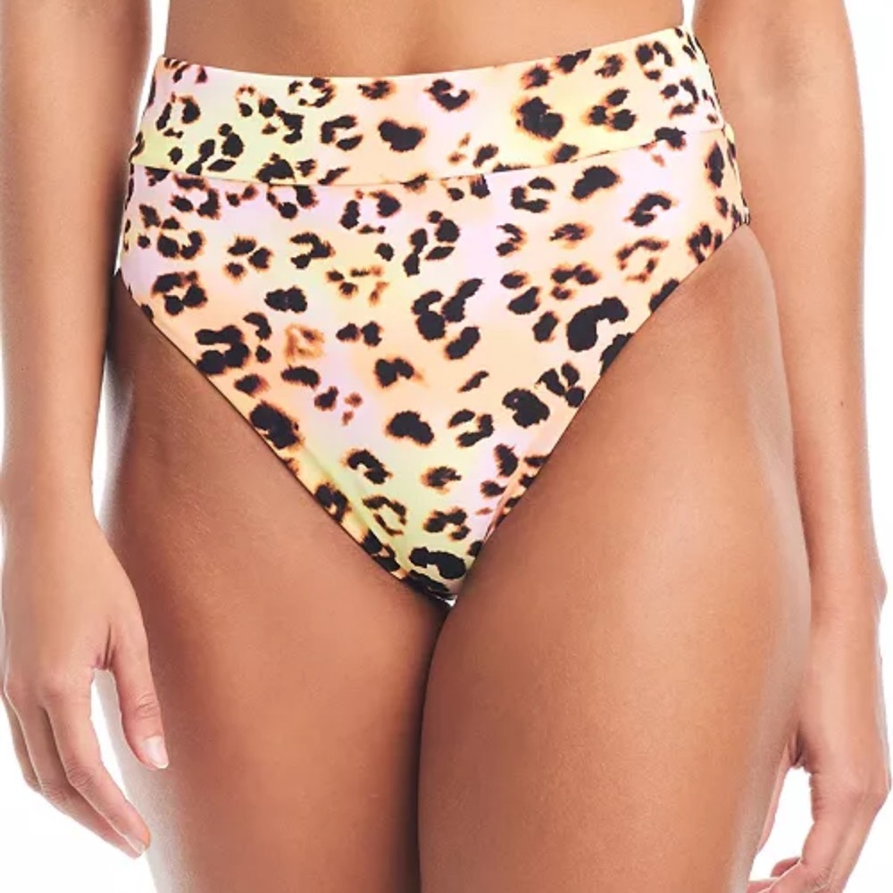 New! Bar lll Animal-Print High-Rise Bikini Bottoms